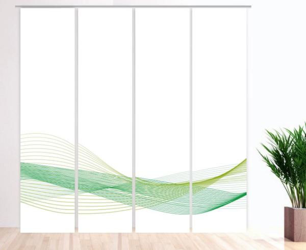 Stream Horizon green vario, Flächenvorhang 4er Set